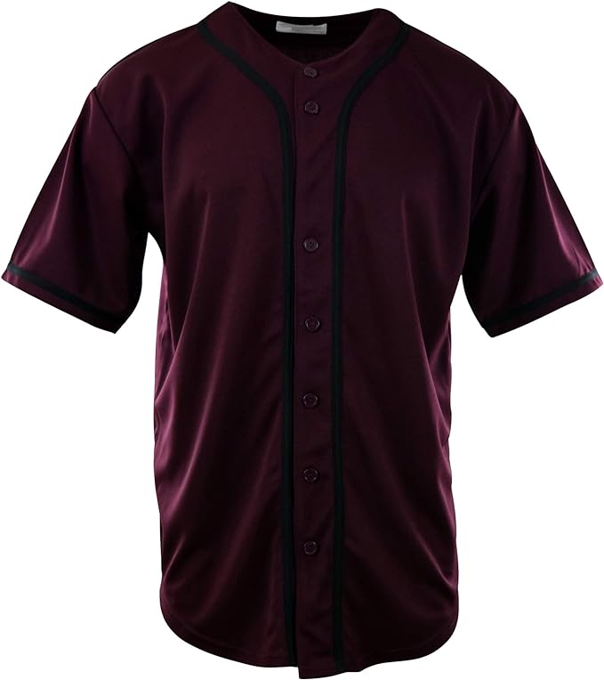 Plain Burgundy Baseball Jersey