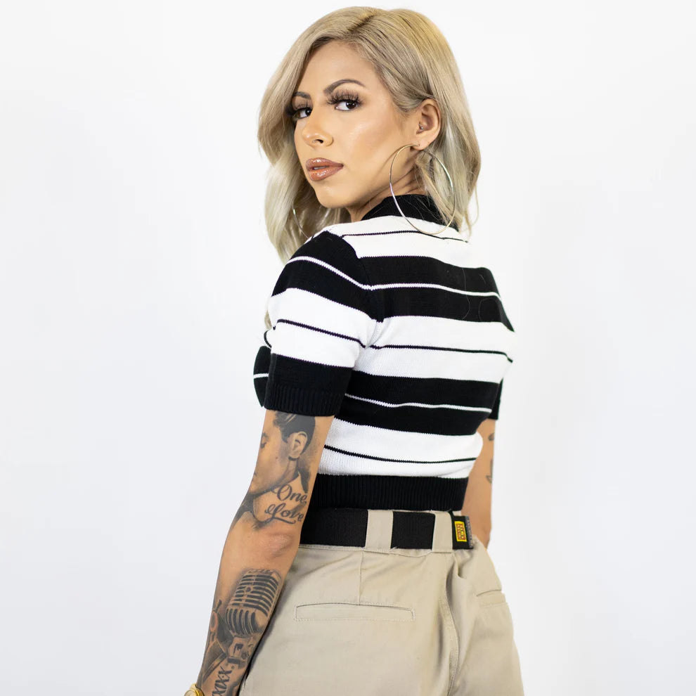Charlie Brown Crop Top Black/White