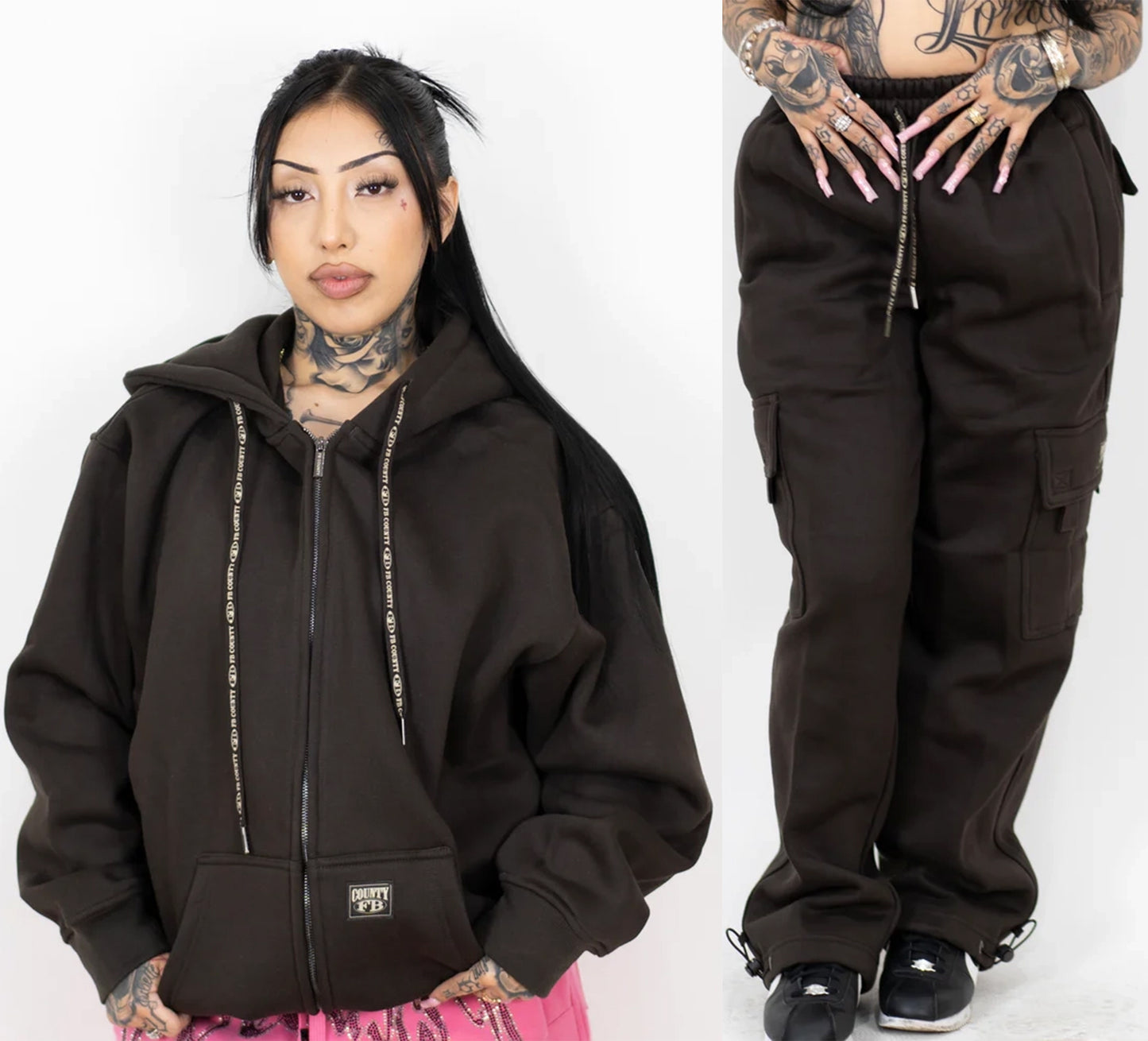 FB County Zip-Up Hoodie Brown