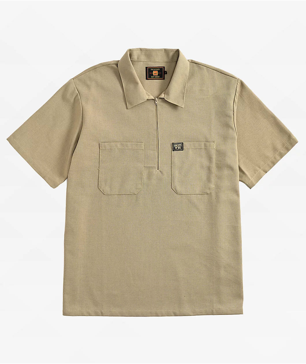 Tan Short Sleeve Zip Shirt (FB County)