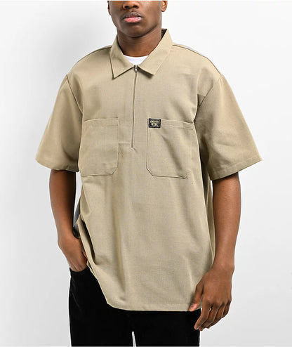 Tan Short Sleeve Zip Shirt (FB County)