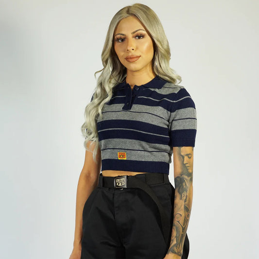 Charlie Brown Crop Top Navy/Grey