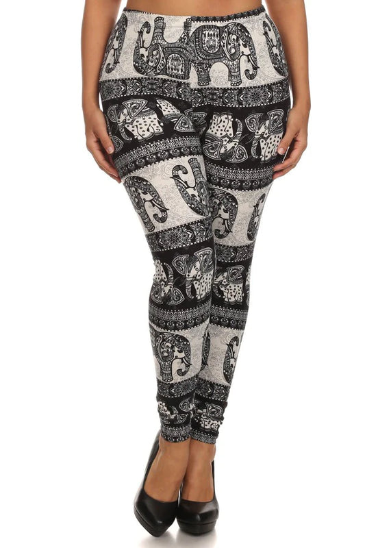 Henna Art Elephant Legging