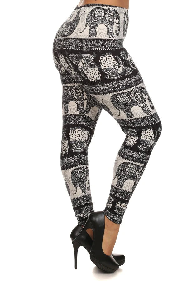 Henna Art Elephant Legging