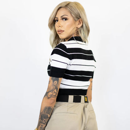Charlie Brown Crop Top Black/White