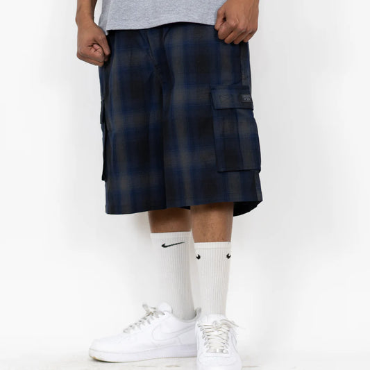 Royal/Black Cargo Checker Shorts (FB County)